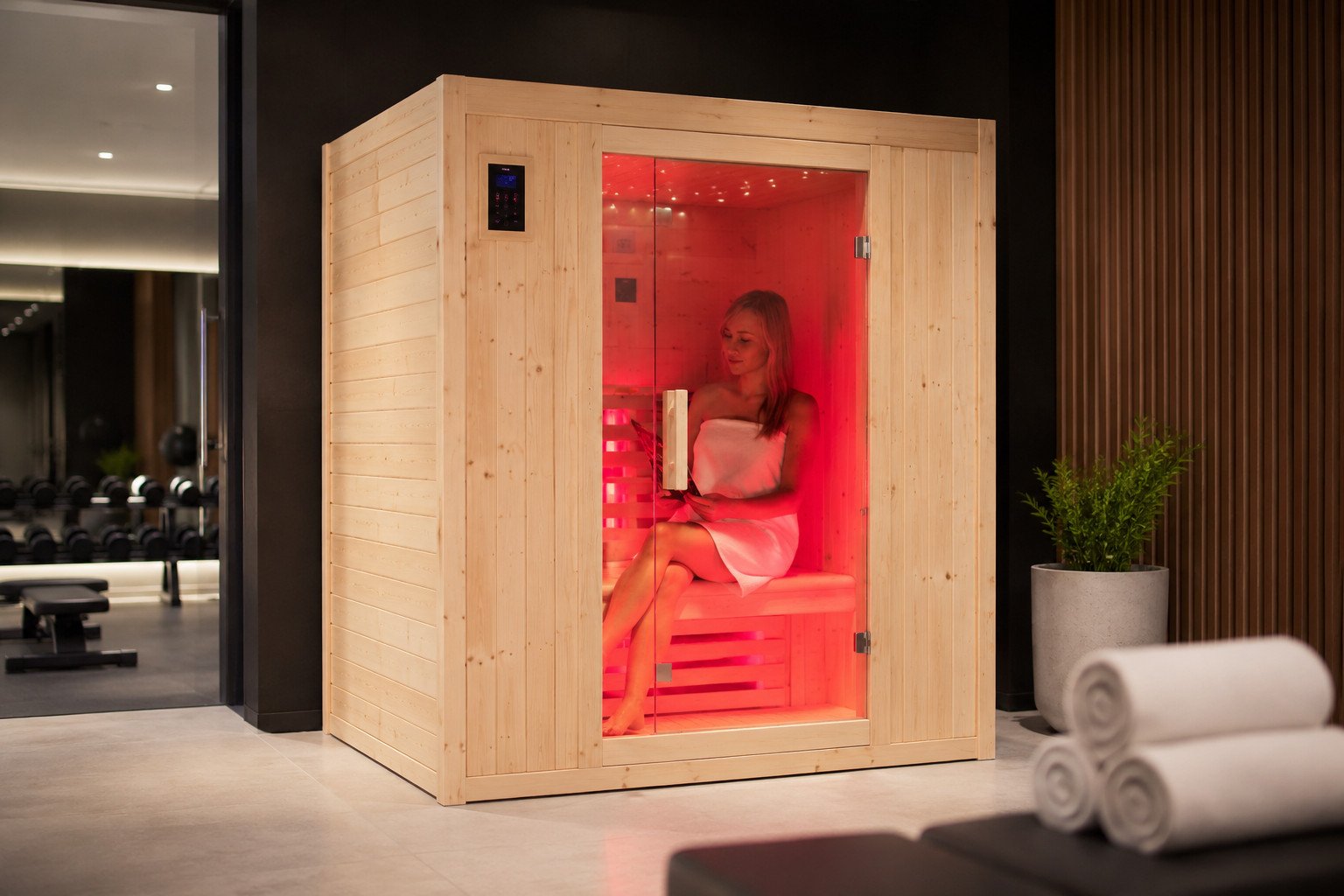 2-person infrared sauna for wellness studio recovery and relaxation