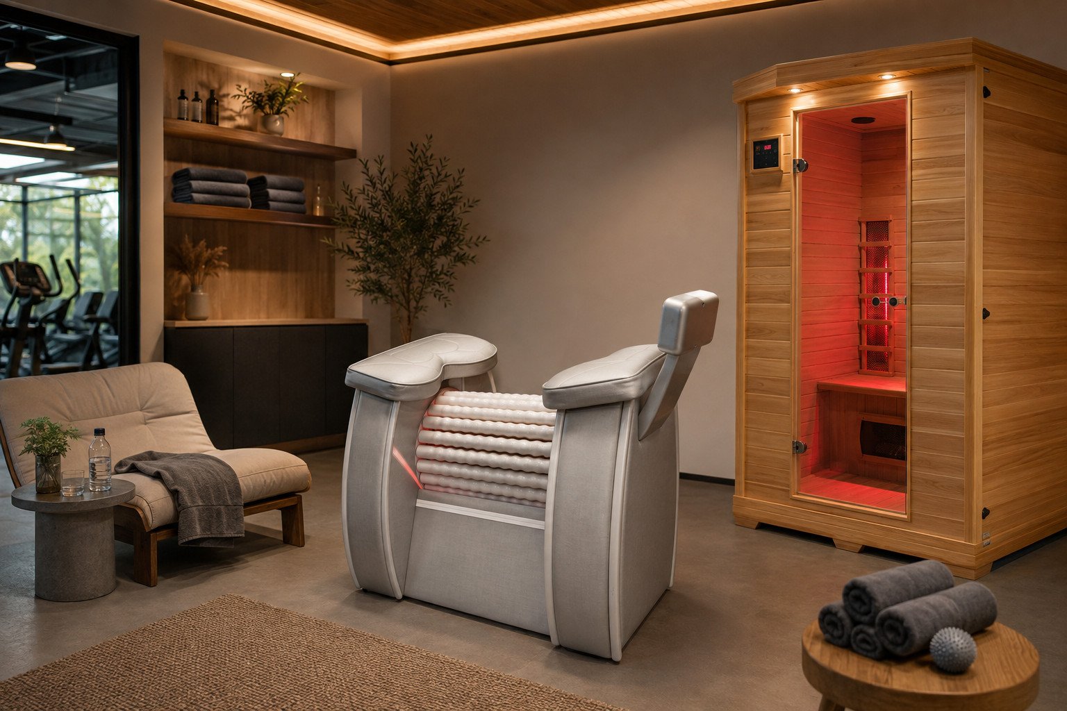 Profitable gym recovery zone with professional wellness technology